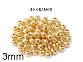 Bolitas de Metal Color Dorado 3mm 